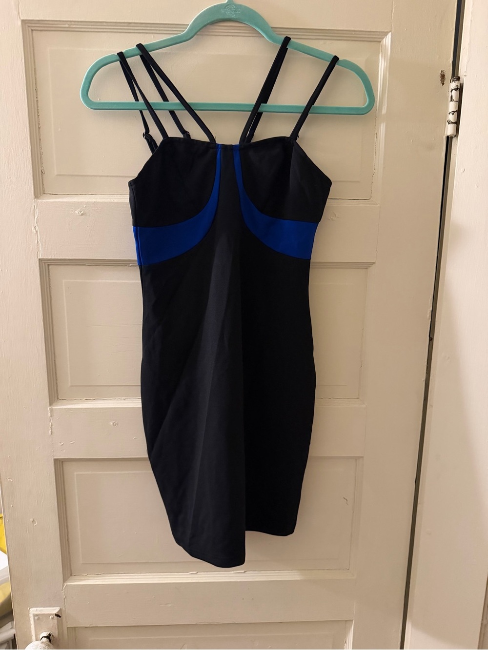 SHEIN Black Mini Dress with Blue Accents